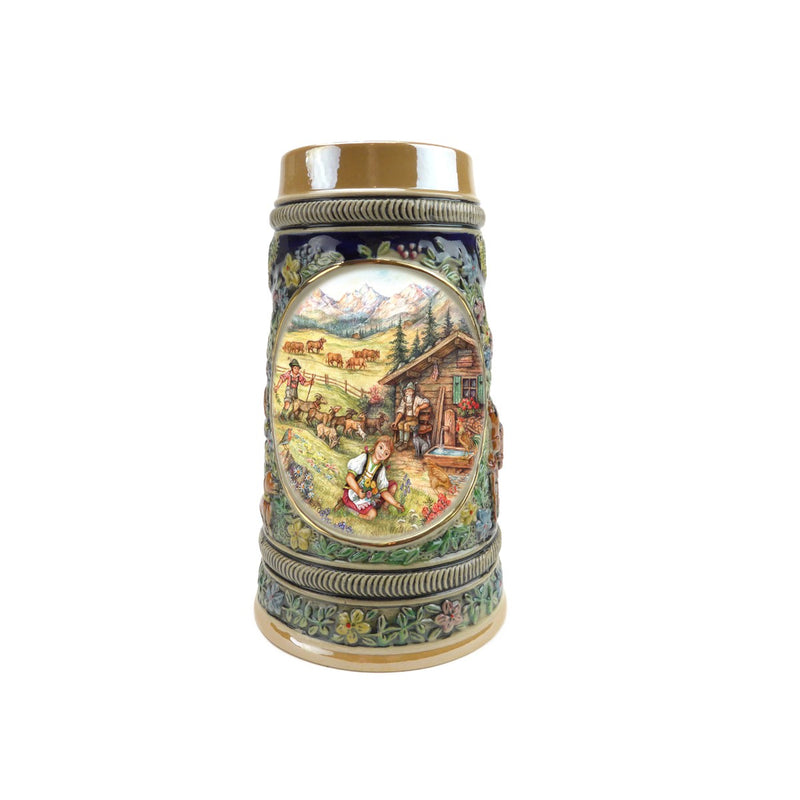 Spring in Germany Beer Stein .55 Liter Embossed Ceramic