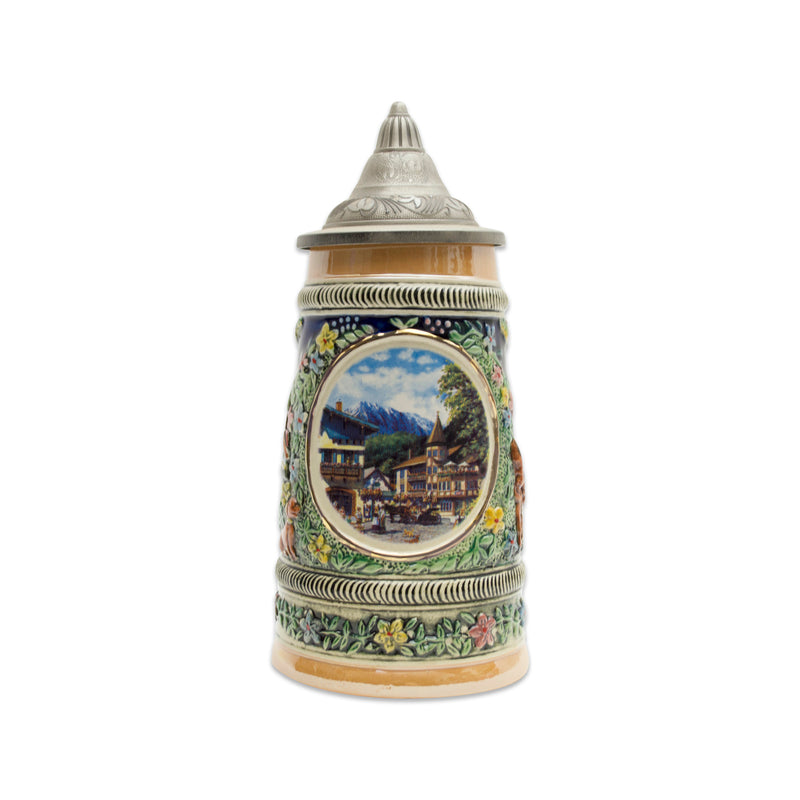 Summer in Germany Beer Stein .55 Liter with Metal Lid