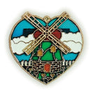 Windmill Design Blue Heart Shaped Sun catcher - Blue, Collectibles, Decorations, Dutch, Heart, Home & Garden, PS-Party Favors Dutch, Red, Sun Catchers