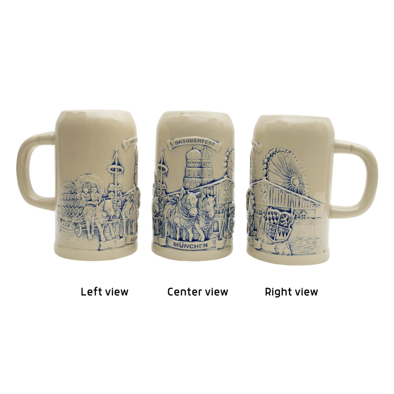 Stoneware Munich Beer Wagon 1L Stein