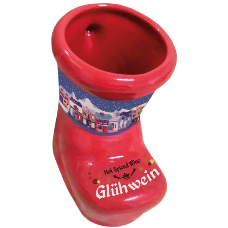 Ceramic Red Gluhwein Boot Mug