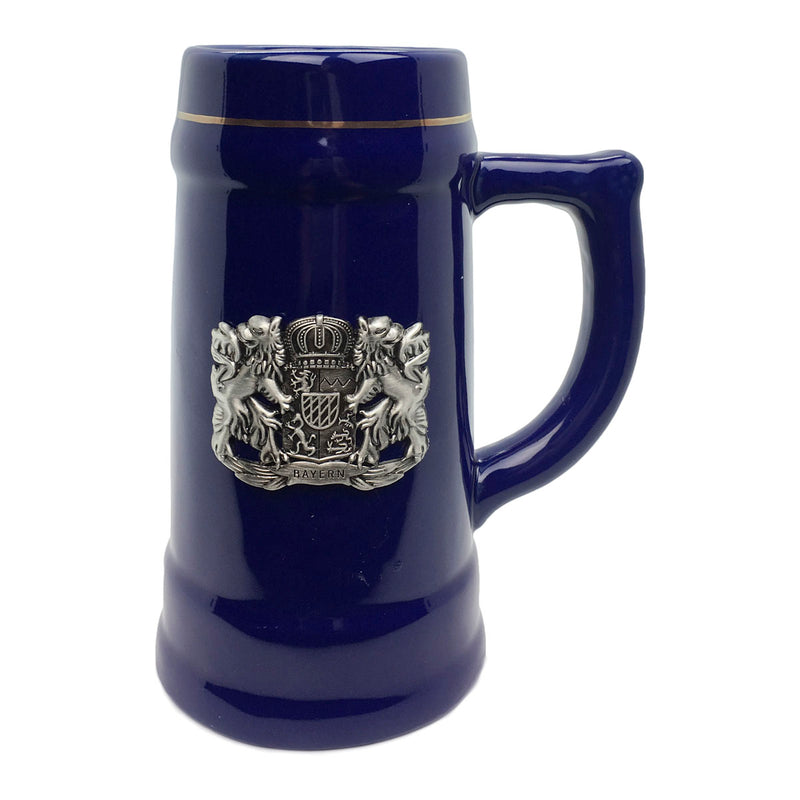 .75L Bayern Cobalt Blue Medallion Stein -1