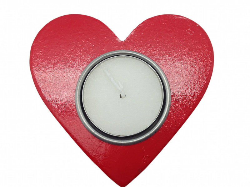 Red Heart Candle Votive German Party Favor