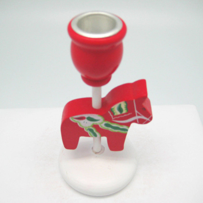 Swedish Dala Horse Wooden Candle Holder Decorated - Below $10, Candle Holders, Candles, CT-150, Dala Horse, Decorations, Home & Garden, PS-Party Favors, Scandinavian, swedish, Votive - 2