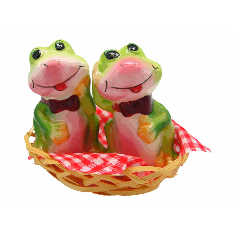 Animal Salt & Pepper Shakers Frogs Basket
