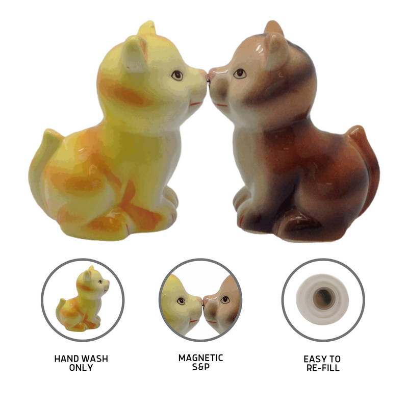 Ceramic Salt & Pepper sets Magnetic Cats