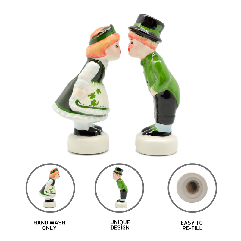 Irish Gift Idea with Ireland Kissing Couple S&P Set