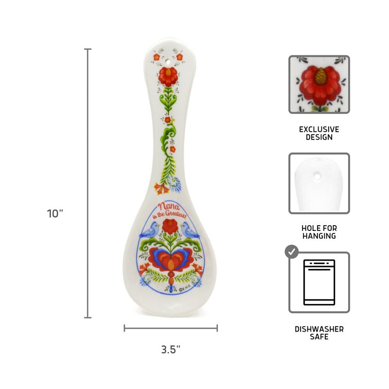 "Nana is the Greatest" Spoon Rest with Birds Artwork