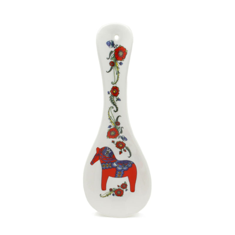 Swedish Red Dalarna Horse Ceramic Spoon Rest