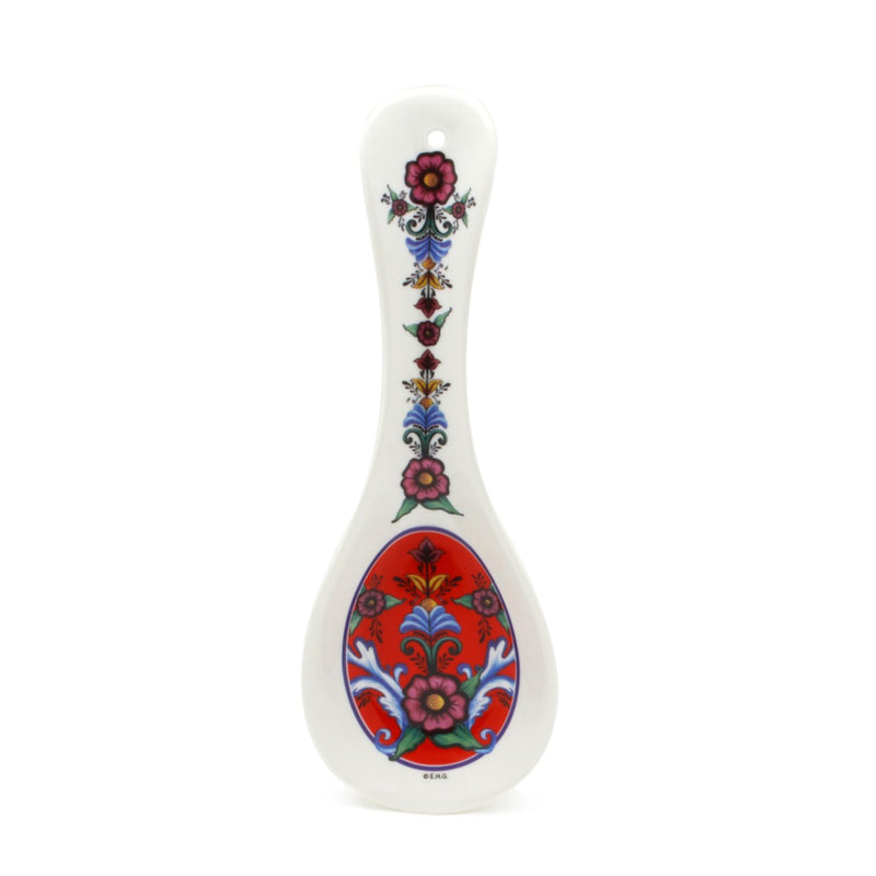 Rosemaling Red Kitchen Spoon Rest