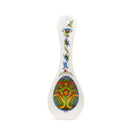 Green Rosemaling German Ceramic Spoon Rest