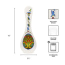 Green Rosemaling German Ceramic Spoon Rest