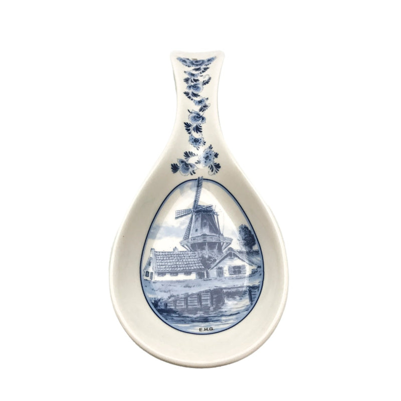 Delft Windmill Ceramic Spoon Rest