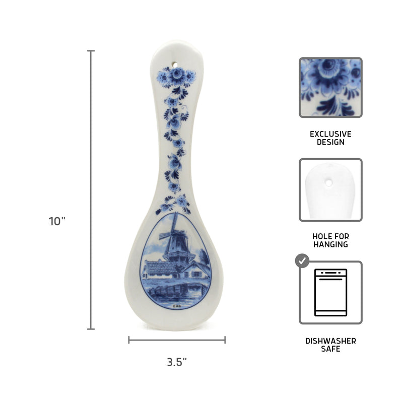 Delft Windmill Ceramic Spoon Rest