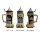 Scenic Deutschland Engraved Collectible German Beer Stein with Engraved Metal Lid