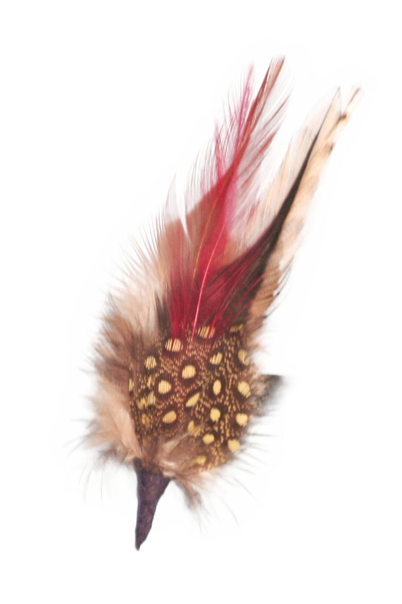 Single German Hat Feather Decor White/Brown - 1