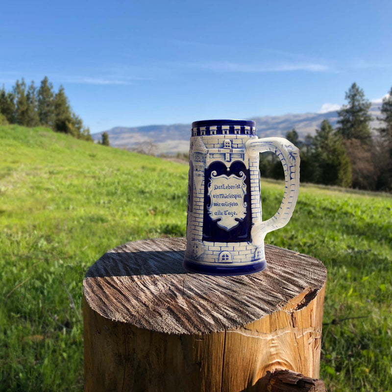 Castle Festivity Cobalt Blue German Beer Stein