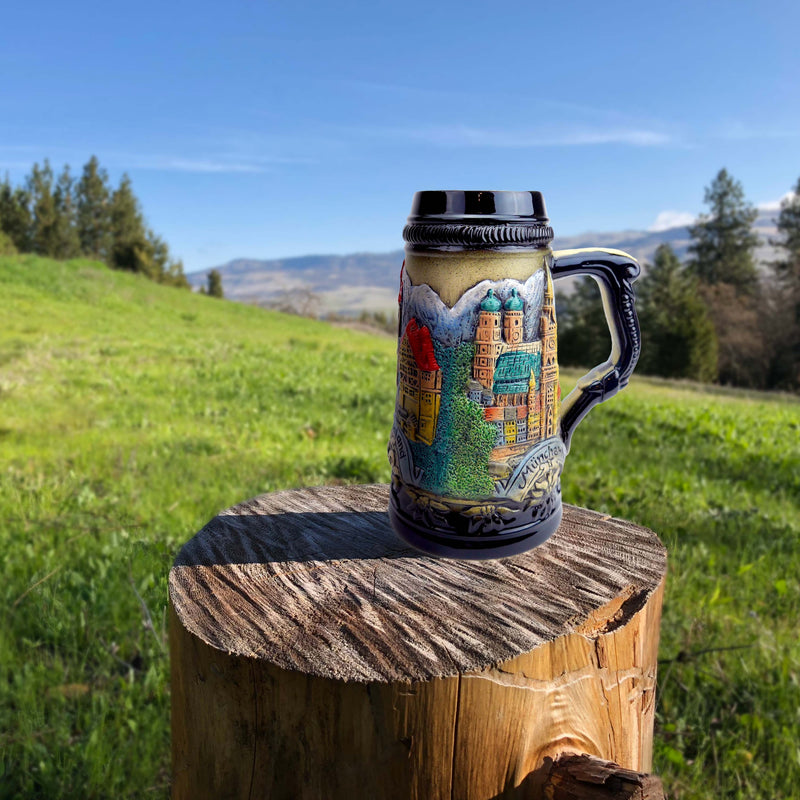 Bavarian Mountain Village German Beer Stein