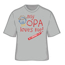 German T Shirt Children's - Apparel- T Shirts, Apparel-Baby & Toddler Clothing, Apparel-Costumes, Apparel-Shirt-German, CT-100, CT-102, Dutch, german, Germany, Grey, L, M, Opa, Size, SY: My Opa Loves Me, Youth S, Youth XS