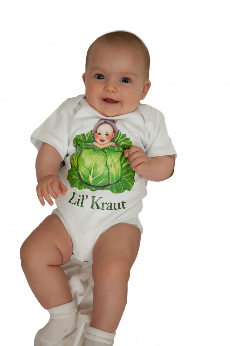 German Kids Snap Suit  inchesLil Kraut inches - Apparel- T Shirts, Apparel-Baby & Toddler Clothing, Apparel-Costumes, Apparel-Shirt-German, Baby, CT-107, German, Germany, S, Size, SY: Lil Kraut, White, XS, Youth-XS