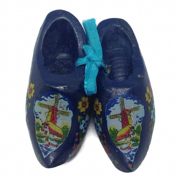 Dutch Wooden Shoes Clogs Blue - 2 inches Blue, Apparel-Costume Shoes, Apparel-Costumes, CT-600, Delft Blue, Dutch, Ethnic Dolls, Multi-Color, Netherlands, PS-Party Favors, PS-Party Favors Dutch, Shoes, White, Windmills, wood, Wooden Shoes, Wooden Shoes-Souvenir