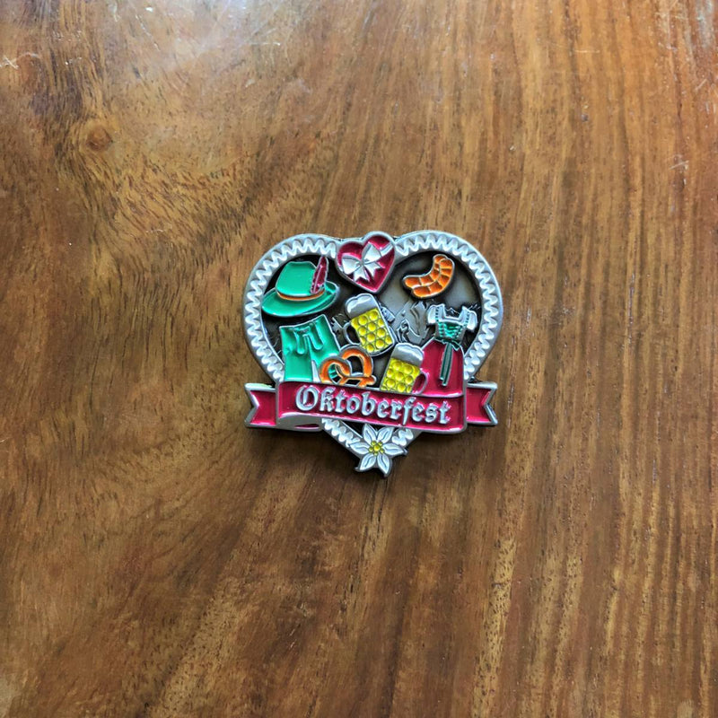 German Hunting Hat Pin with Oktoberfest Themed