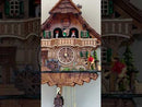 One Day Musical Cuckoo Clock Cottage - Fisherman Raises Pole and Moving Waterwheel
