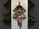 One Day Musical Cuckoo Clock Cottage - Boy and Girl Kiss, Waterwheel Turns
