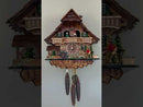 One Day Musical Cuckoo Clock Cottage - Fisherman Raises Pole and Moving Waterwheel