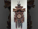 Eight Day Musical Hunter's Cuckoo Clock with Dancers - Hand-carved Live Animals, Leaves, and Buck