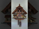 One Day Musical Cuckoo Clock Chalet Volksmarcher raises staff, waterwheel, turret