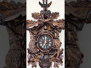 Hunter's Cuckoo Clock with Hand-carved Oak Leaves, Bunny, Bird, and Crossed Rifles, and Buck