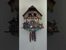One Day Musical Cuckoo Clock with Men Sawing Wood, Waterwheel, and Dancers