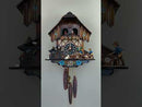 One Day Musical Cuckoo Clock with Men Sawing Wood, Waterwheel, and Dancers