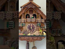 One Day Musical Cuckoo Clock Chalet Volksmarcher raises staff, waterwheel, turret
