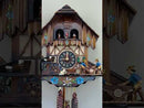 One Day Musical Cuckoo Clock with Men Sawing Wood, Waterwheel, and Dancers