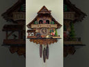 One Day Musical Black Forest Cuckoo Clock with Dancers, Waterwheel, and Girl on Rocking Horse