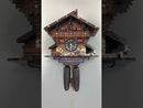 Eight Day Chalet Cuckoo Clock with Carved Deer, Dog, and Beer Drinker Drinking Beer - 12 Inches Tall