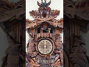 Eight Day Musical Hunter's Cuckoo Clock with Dancers - Hand-carved Live Animals, Leaves, and Buck