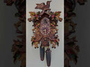 Eight Day Cuckoo Clock with Hand-painted Flowers, Leaves, and Animated Birds Feeding Baby Birds