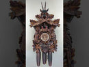 Eight Day Musical Hunter's Cuckoo Clock with Dancers - Hand-carved Live Animals, Leaves, and Buck