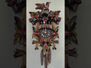 One Day Musical Cuckoo Clock with Dancers, Five Hand-carved Maple Leaves,  One Bird, and Hand-Painted Flowers
