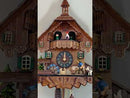 One Day Musical Cuckoo Clock Cottage with Man Sawing Wood, Waterwheel and Dancers
