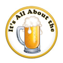 It's All About The Beer 3.5 inches Oktoberfest German Party Costume Button - Below $10, Metal, Multi-Color, Oktoberfest, PS- Oktoberfest Decorations, PS- Oktoberfest Essentials-All OKT Items, PS- Oktoberfest Table Decor, PS-Party Favors, Tableware