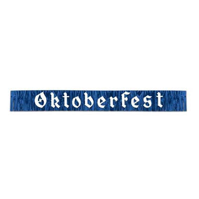 7.5 Foot Oktoberfest Fringed Metalic Banner Party Decorations - $10 - $20, Banners, Blue/White, Hanging Decorations, Oktoberfest, PS- Oktoberfest Decorations, PS- Oktoberfest Essentials-All OKT Items, PS- Oktoberfest Hanging Decor, PS- Oktoberfest Table Decor, PVC, Tableware