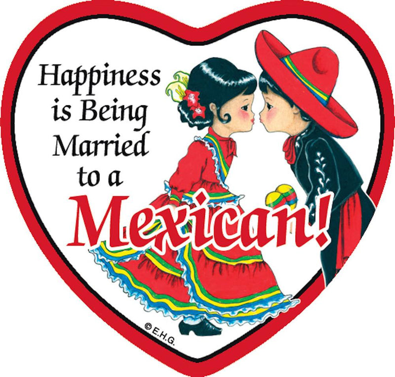 Tile Magnet Married to Mexican - Below $10, Collectibles, CT-235, Home & Garden, Kitchen Magnets, Magnet Tiles, Magnet Tiles-Heart, Magnet Tiles-Mexican, Magnets-Refrigerator, Mexican, PS-Party Favors, SY: Happiness Married to Mexican - 2