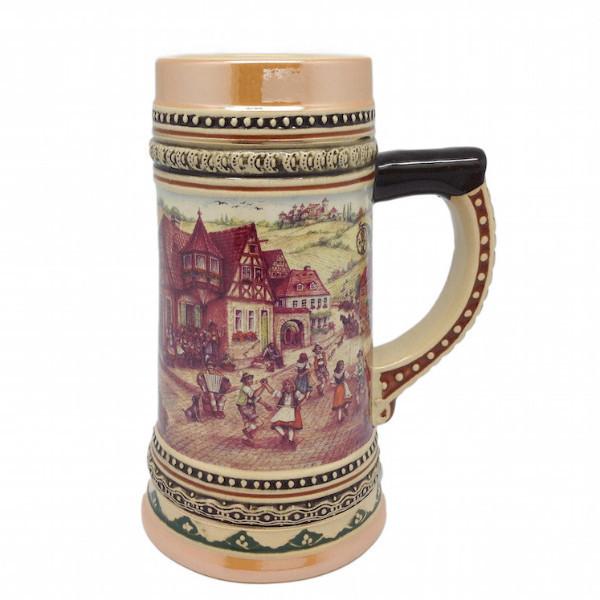 German Beer Stein Oktoberfest Village Dancers - .18L, .475L, 1.5L, 1L, 2.25L, Alcohol, Barware, Beer Glasses, Beer Stein-No Lid, Beer Stein-No Lid-EHG, Beer Steins, Ceramics, Coffee Mugs, Collectibles, Decorations, Drinkware, German, Germany, Home & Garden, Joseph Mahler, Multi-Color, PS-Party Favors, Shot Glasses, Shots-Ceramic, Top-GRMN-B, Volume - 2 - 3