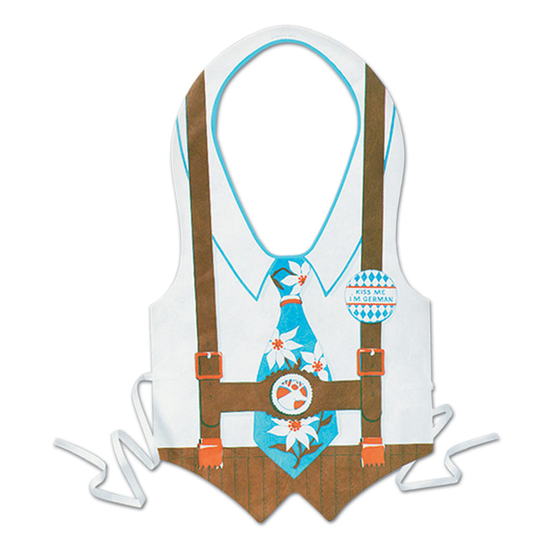 Fun Plastic Oktoberfest Lederhosen Costume Vests Pack of 48 - Above $100, Apparel- Bibs, Mens, Multi-Color, Oktoberfest, One Size, Plastic, PS- Oktoberfest Decorations, PS-Party Supplies